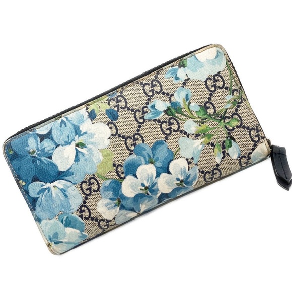 Gucci Supreme GG Monogram with Blue Floral Zippy Wallet - Made in Italy - NWT - Picture 15 of 17
